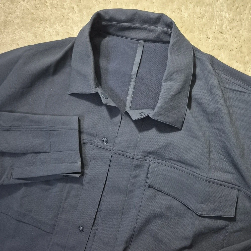 Lululemon Cargo Pocket Shirt Jacket Mens 2XL Snap Button Performance Vented Golf